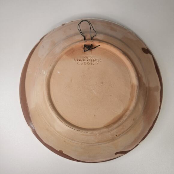 Romanian Hand Crafted Korond Large Glaze Clay Pottery Plate 9.5" Rustic Folk Art - Picture 5 of 8